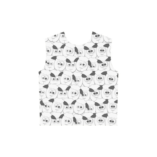 Crazy Herd of Sheep All Over Print Sleeveless Hoodie for Women (Model H15)