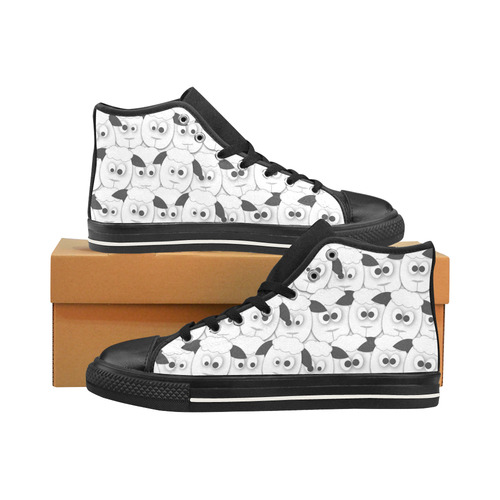 Crazy Herd of Sheep Men’s Classic High Top Canvas Shoes /Large Size (Model 017)