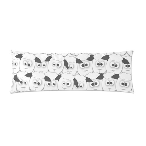 Crazy Herd of Sheep Custom Zippered Pillow Case 21"x60"(Two Sides)