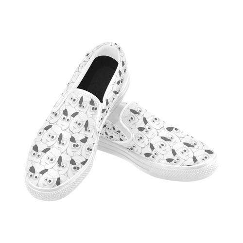 Crazy Herd of Sheep Women's Unusual Slip-on Canvas Shoes (Model 019)