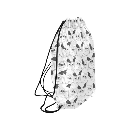 Crazy Herd of Sheep Medium Drawstring Bag Model 1604 (Twin Sides) 13.8"(W) * 18.1"(H)