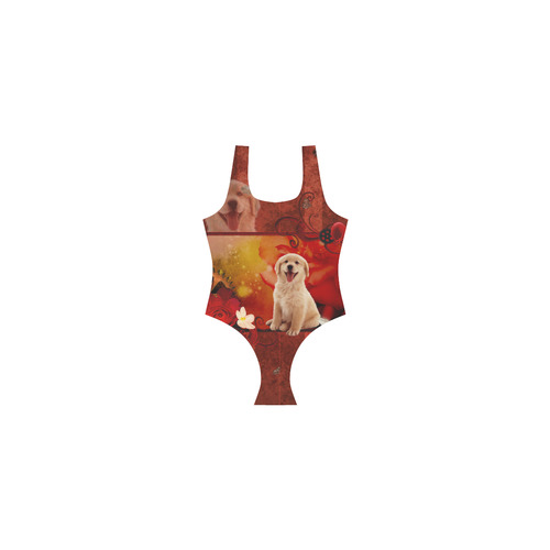 Sweet golden retriever Vest One Piece Swimsuit (Model S04)