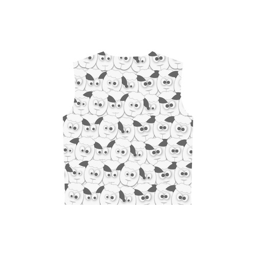 Crazy Herd of Sheep All Over Print Sleeveless Hoodie for Women (Model H15)