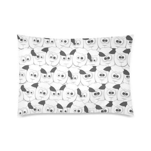 Crazy Herd of Sheep Custom Zippered Pillow Case 20"x30"(Twin Sides)