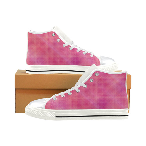 schoolgirlpink High Top Canvas Shoes for Kid (Model 017)