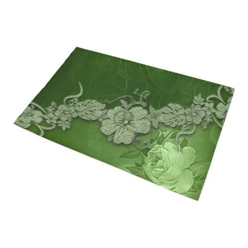 Wonderful green floral design Bath Rug 20''x 32''