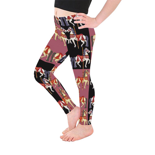 carousel ponies 3 kids leggings Kid's Ankle Length Leggings (Model L06)