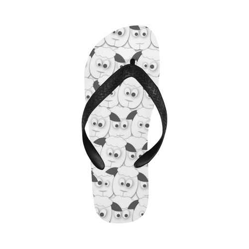 Crazy Herd of Sheep Flip Flops for Men/Women (Model 040)