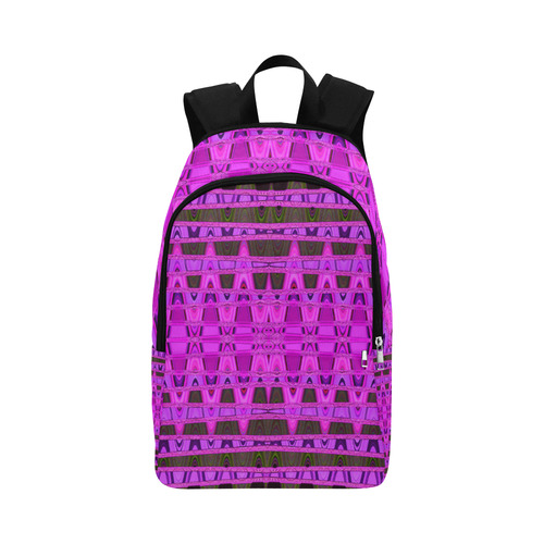 Bright Pink Black Abstract Pattern Fabric Backpack for Adult (Model 1659)