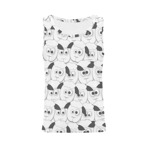 Crazy Herd of Sheep All Over Print Tank Top for Women (Model T43)