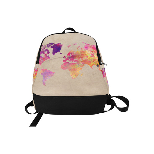 world map Fabric Backpack for Adult (Model 1659)