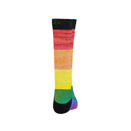 Rainbow Flag Colored Stripes Grunge Trouser Socks