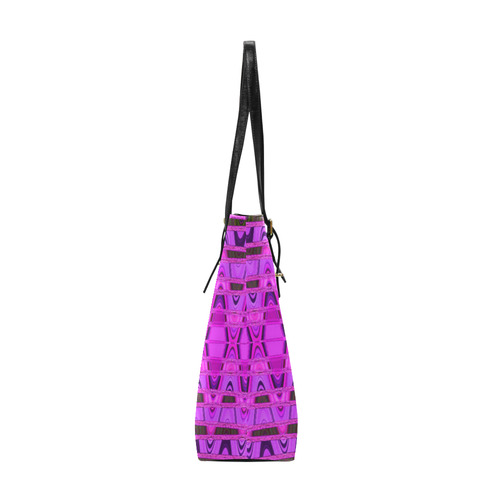 Bright Pink Black Abstract Pattern Euramerican Tote Bag/Small (Model 1655)