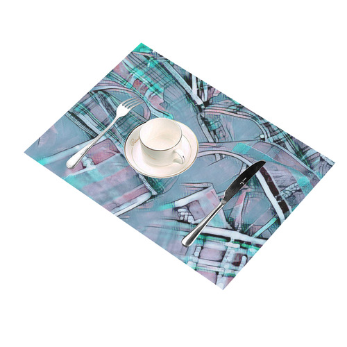 another modern moment, aqua by FeelGood Placemat 14’’ x 19’’ (Set of 2)