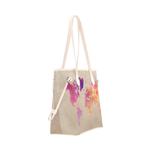 world map Clover Canvas Tote Bag (Model 1661)