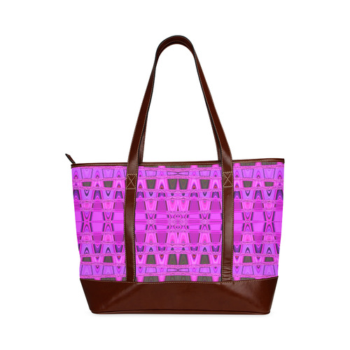 Bright Pink Black Abstract Pattern Tote Handbag (Model 1642)