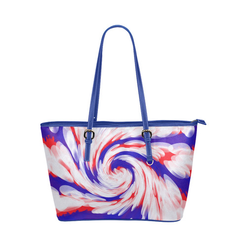 Red White Blue USA Patriotic Abstract Leather Tote Bag/Small (Model 1651)