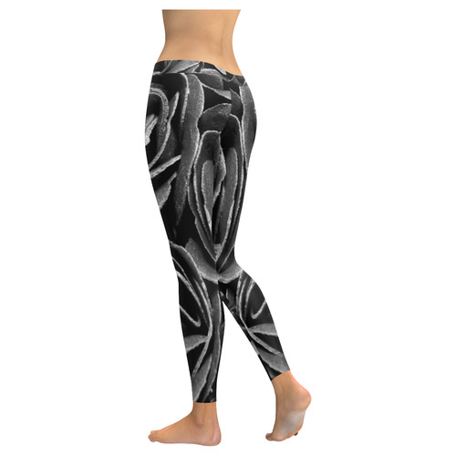 Black Roses Women's Low Rise Leggings (Invisible Stitch) (Model L05)