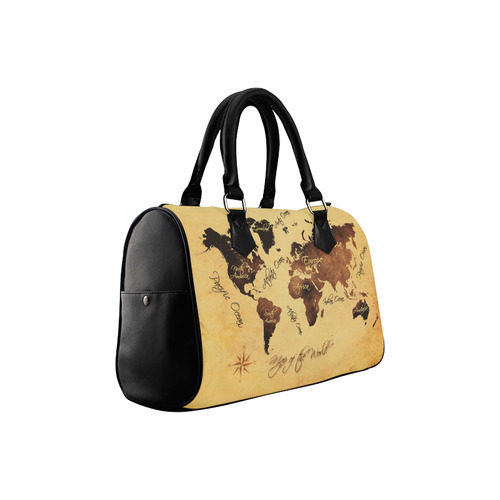 world map Boston Handbag (Model 1621)