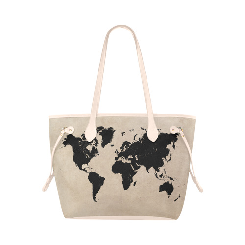 world map Clover Canvas Tote Bag (Model 1661)