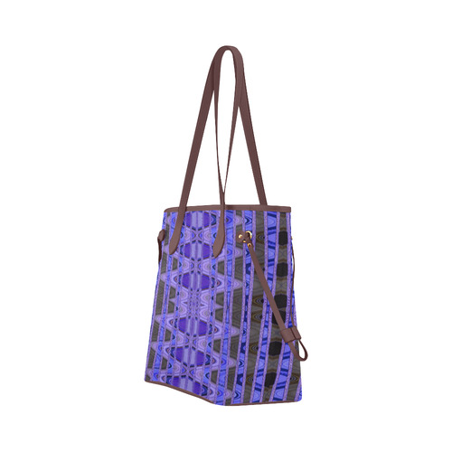 Blue Black Abstract Pattern Clover Canvas Tote Bag (Model 1661)