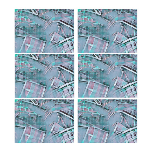 another modern moment, aqua by FeelGood Placemat 14’’ x 19’’ (Six Pieces)