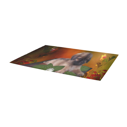 Cute lttle pekinese, dog Area Rug 9'6''x3'3''