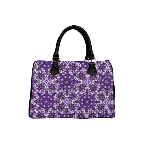 Bohemian Purple Fancy Tile Boston Handbag (Model 1621)