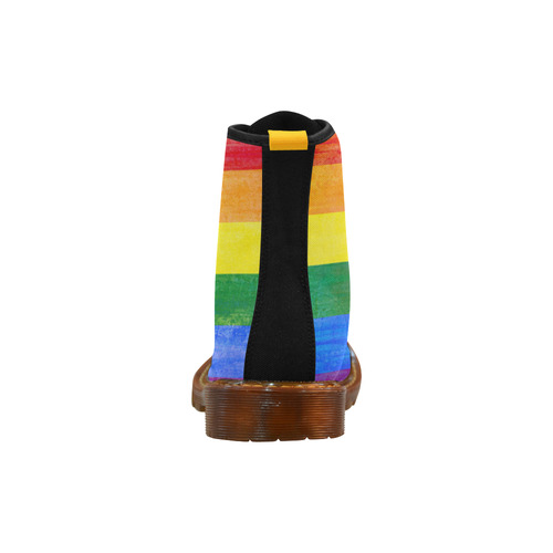 Rainbow Flag Colored Stripes Grunge Martin Boots For Men Model 1203H