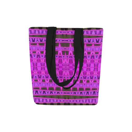 Bright Pink Black Abstract Pattern Canvas Tote Bag (Model 1657)