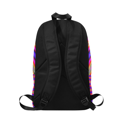 Bright Pink Purple Stripe Abstract Fabric Backpack for Adult (Model 1659)