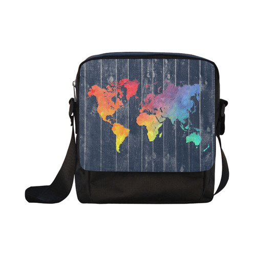 world map Crossbody Nylon Bags (Model 1633)