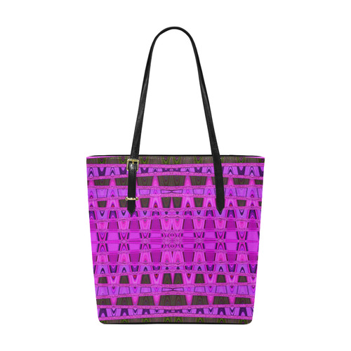 Bright Pink Black Abstract Pattern Euramerican Tote Bag/Small (Model 1655)