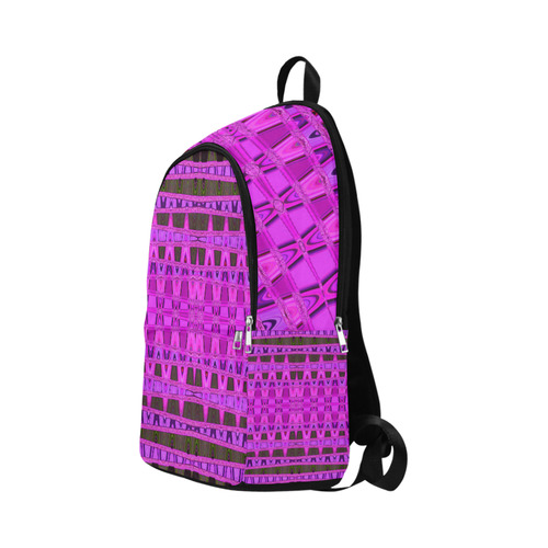 Bright Pink Black Abstract Pattern Fabric Backpack for Adult (Model 1659)