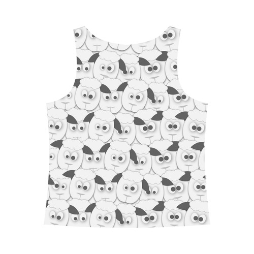 Crazy Herd of Sheep All Over Print Tank Top for Women (Model T43)