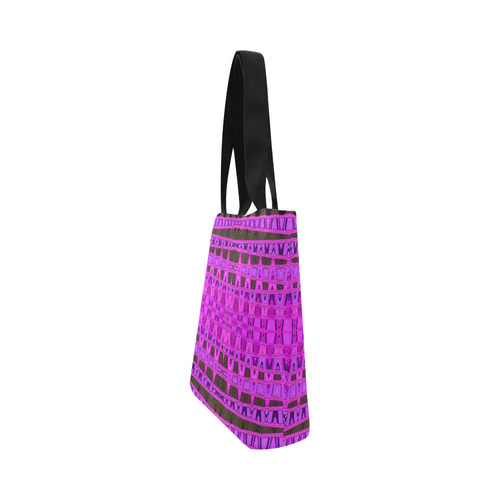 Bright Pink Black Abstract Pattern Canvas Tote Bag (Model 1657)