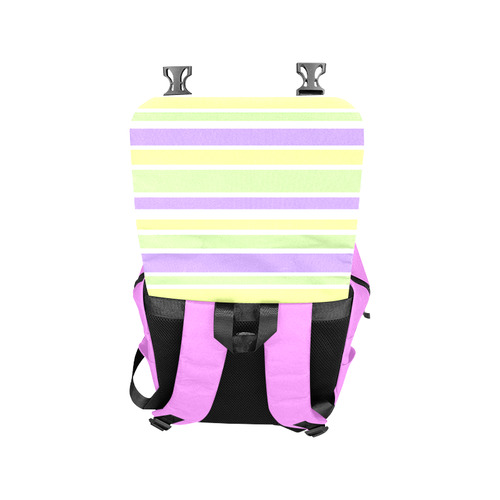 Yellow Green Purple Stripes Pattern Casual Shoulders Backpack (Model 1623)