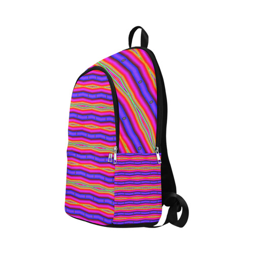 Bright Pink Purple Stripe Abstract Fabric Backpack for Adult (Model 1659)