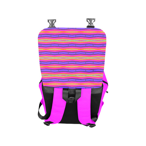 Bright Pink Purple Stripe Abstract Casual Shoulders Backpack (Model 1623)