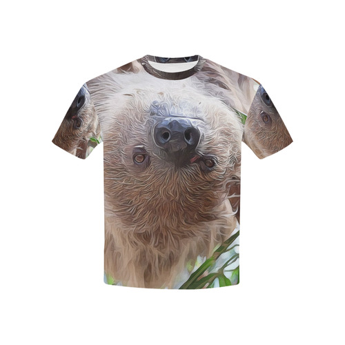 Cute Sloth in the tree by JamColors Kids' All Over Print T-shirt (USA Size) (Model T40)