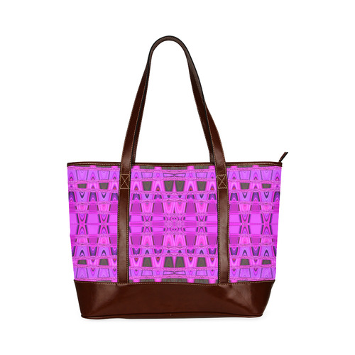 Bright Pink Black Abstract Pattern Tote Handbag (Model 1642)