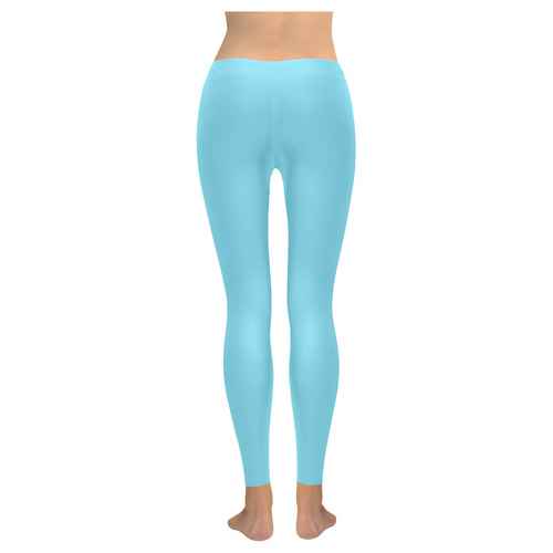 Malibu Blue Women's Low Rise Leggings (Invisible Stitch) (Model L05)