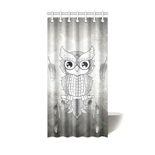 Cute owl, mandala design Shower Curtain 36"x72"