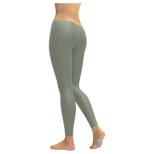 Camouflage Green Women's Low Rise Leggings (Invisible Stitch) (Model L05)