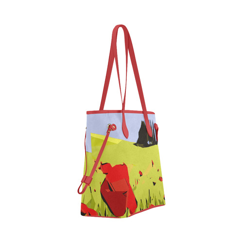 Abstract Geometric Poppy Landscape Clover Canvas Tote Bag (Model 1661)