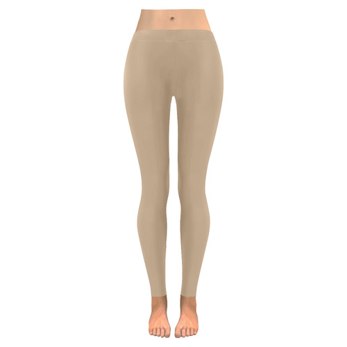 Indian Khaki Women's Low Rise Leggings (Invisible Stitch) (Model L05)