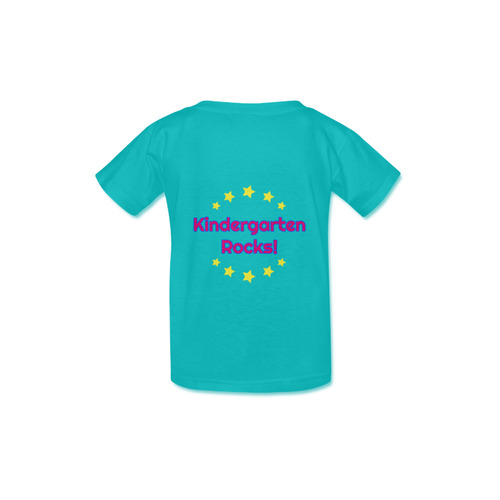 Kindergarten Rocks Pink/blue on Teal Kid's  Classic T-shirt (Model T22)