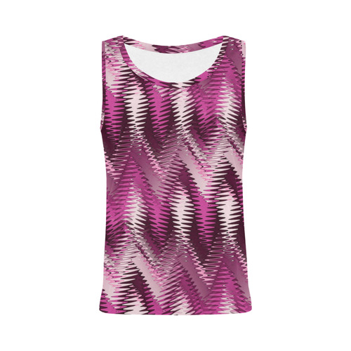 Pink Wavy All Over Print Tank Top for Women (Model T43)