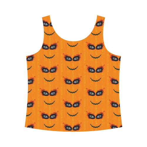 Funny Halloween - Face Pattern 2 by JamColors All Over Print Tank Top for Women (Model T43)
