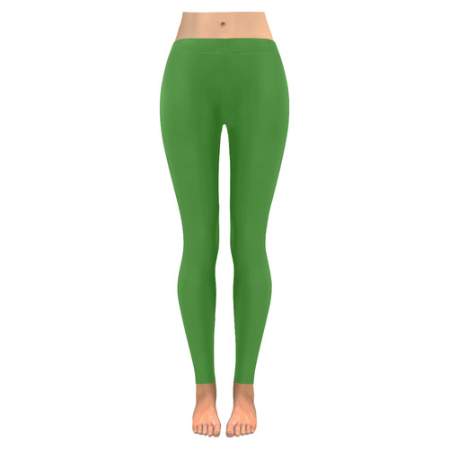 Forest Green Women's Low Rise Leggings (Invisible Stitch) (Model L05)